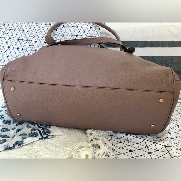KATE SPADE - unique hard to find solid lavender leather weekender bag - LIKE NEW - Picture 13 of 16